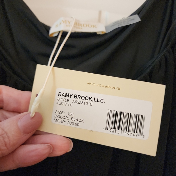 Ramy Brook NWT Black Women's Pleated Bubble Top $250 Size XXL Club Party - Picture 3 of 9